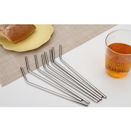 Wholesale 1000pcs/lot 304 stainless steel bent drinking straw reusable fruit juice water straws customize logo SN661