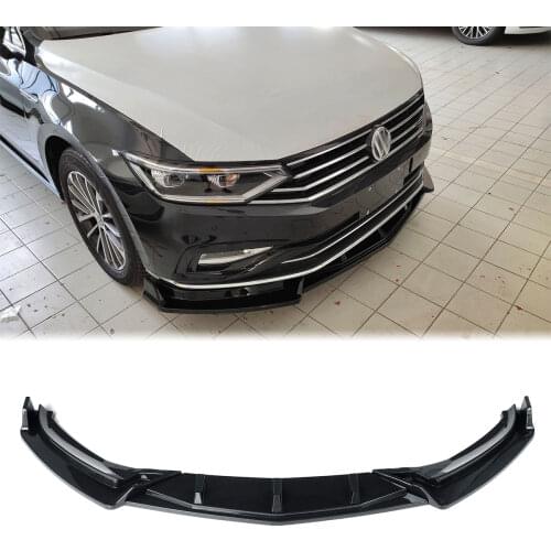Black Carbon Fiber Look Front Bumper Lip Side Splitters Body Kit Spoiler Guards For Volkswagen VW Passat 2020 UP Car Styling