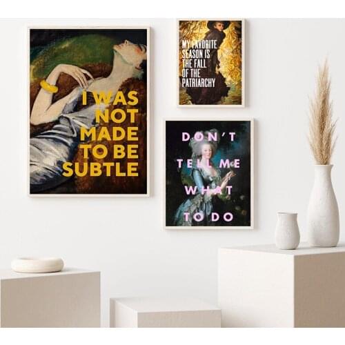 Feminist Gifts Fall of the Patriarchy Quote Print Woman Wall Art Canvas Painting Picture Feminist Poster Girls Room Wall Decor