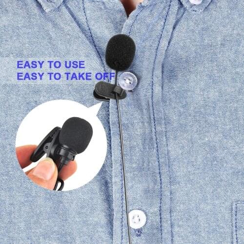 1.5m Mini Portable Lapel Lavalier Microphone Condenser Clip-on Lapel Mic 3.5mm Jack Wired Mikrofo/Microfon for Phone Laptop PC