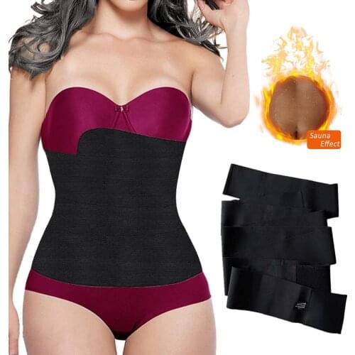 YAGIMI Free Size Body Waist Trainer Short for Women Men Sweat Slimming Belt Wraps Weight Loss Belly Sauna Belt Waist Support