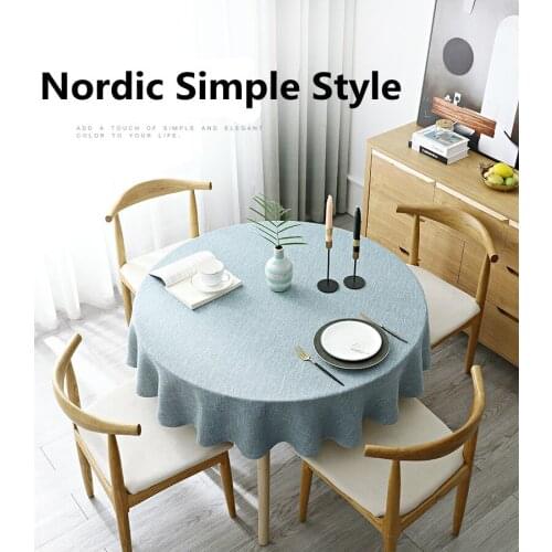 Nordic Simple Round Table Cloth Cotton Linen Fresh Round Table Cloth Home Restaurant Hotel Table Cloth Pure Color High Grade