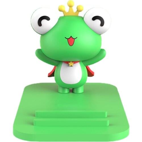 40GD Adjustable Mobile Phone Holder Support Desktop Decoration Ornament for Watching TV Cartoon Pink Pig Green Frog