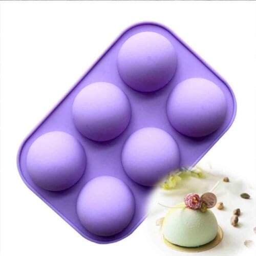 6 Holes Silicone Baking Mold 3D Half Ball Sphere Mold Chocolate Cupcake Cake Mold DIY Muffin Bakeware kitchen Baking Tools