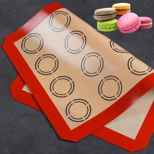 SHENHONG Silicone Rolling Dough Pad Sheet Birthday Dessert Tools Macaron Biscuits Puffs Mold Cookies Baking Mat Pastry Mould