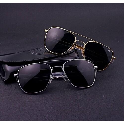 Aviation pilot rectangle Sunglasses Men women 2021 uv400 American Army Military Optical AO Sun Glasses Oculos de sol masculino