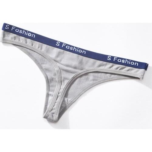 New Fashion Thong Womens Sexy Traceless Comfortable G-String Womens Low Waist Cotton Letter Briefs