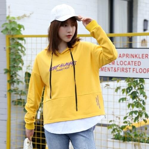 OUMENGKA Hoodies Women Loose Cotton Hooded Solid Patchwork Pockets Regular Oversize Sweatshirt Casual Terry Pullovers 3 Color