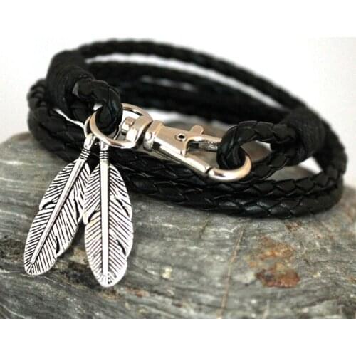 Vintage Bracelets Anchor wings punk bracelet Leather Bracelet For Women Men Christmas Gift punk Bracelet