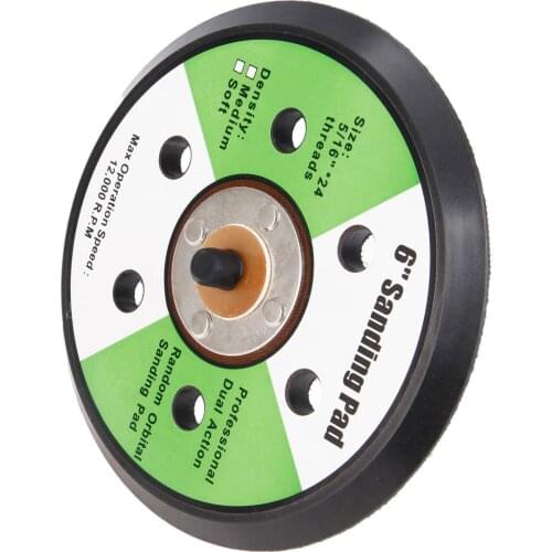 1Pc 6 Inch 6 Holes Sanding Pad Polishing Disc & Grinding Plate Disc for 150mm Power Sanders Polishers Accessories Abrasive Tools