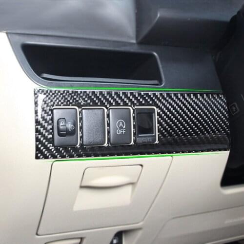 1pc Car Carbon Fiber Headlight Switch Panel Button Frame Cover Sticker Trim For Toyota Highlander 2015 2016 2017 2018