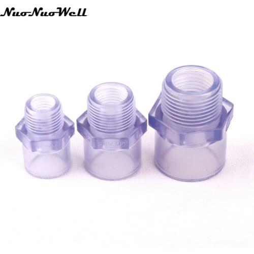 1pcs NuoNuoWell Plastic UPVC 1/2"/3/4"/1" Male Thread Hose Connector for Garden Irrigation Watering Aquarium Pipe/Tube Adapter