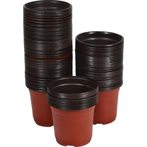 150Pcs 4.72 Inch Plastic Flower Seedlings Nursery Supplies Planter Pot/Pots Containers Seed Starting Pots Planting Pots