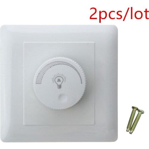 2pcs/lot AC220V 100W Adjustable Controller LED Dimmer Switch For Incandescent Lamp Light Downlight Brightness Controller