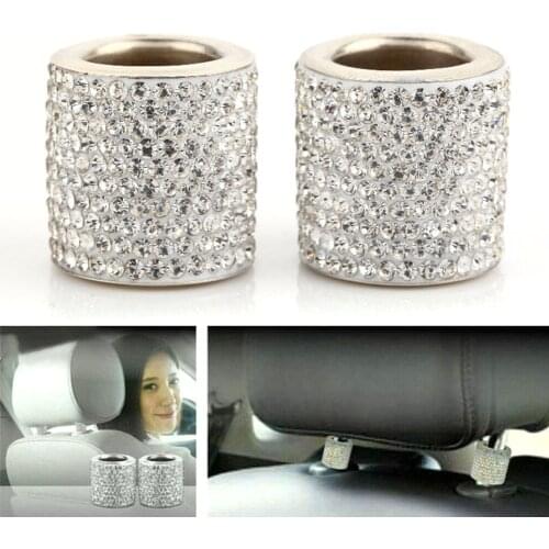 4pcs Universal Headrest Collar Bling Rhinestone Sparkling Crystal Car Seat Headrest Decoration Car Styling Car Interior Decor