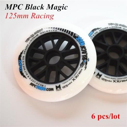 6 pcs road track marathon XXFirm MPC inline speed skates wheel 125mm 3 wheels speed patines big wheel XXF race tyre black magic