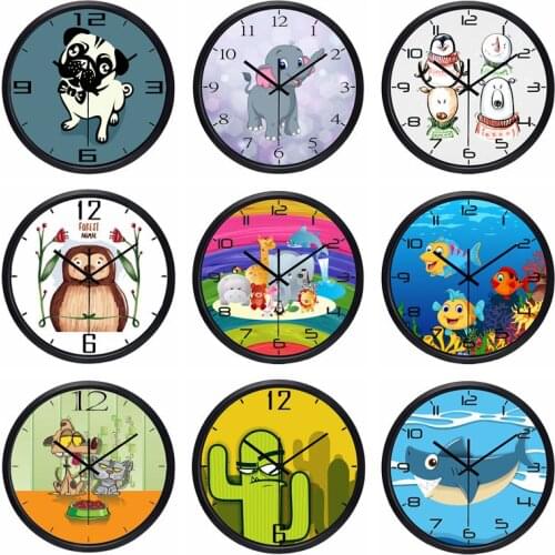 10inch Children Kid Room Wall Clock for Bedroom, Non Ticking Sound Cartoon Cute Watch