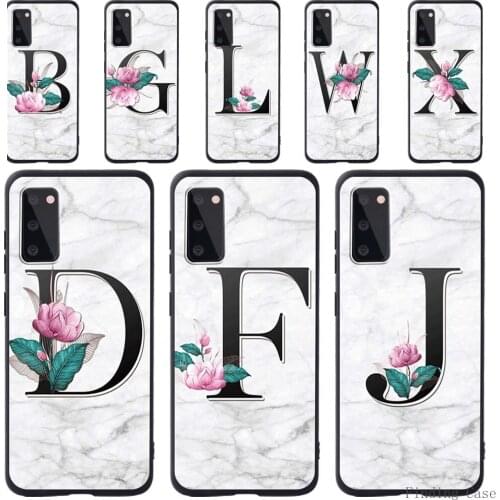 Cases for Samsung S8/S9/S10 /S10 Plus/S20/S20 Plus Lite Initials Name Soft Silicone Back Protective Cover Mobile Phone Case