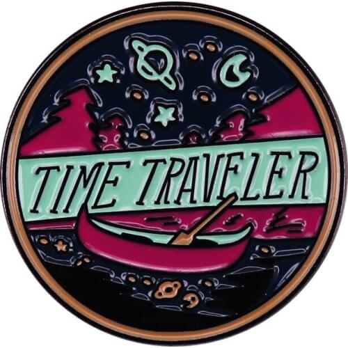 Time Traveler Enamel Lapel Pin Badge