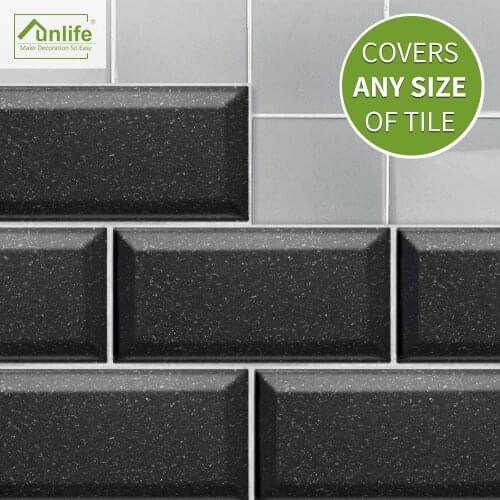 Funlife Original Design Eco-friendly Waterproof PVC 20x10cm Black Terrazzo Peel&Stick Stickers For Home and Shops Decors