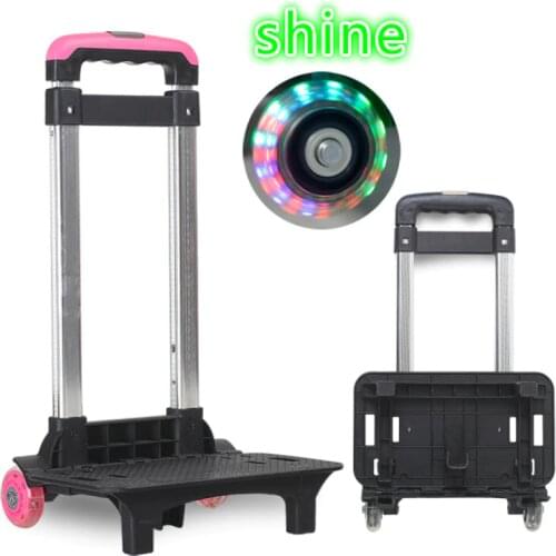 Aluminum alloy Pull Rod Bracket Roll Cart Kid Trolley For Backpack And School Bag Luggage For Children 6 Wheels Expandable Rod