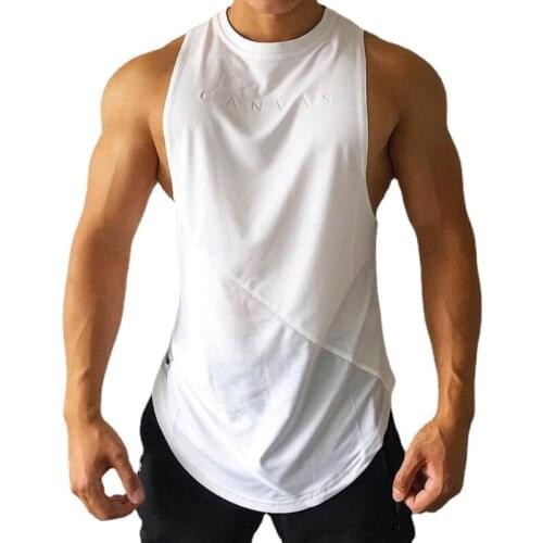 NEW Bodybuilding Sporty Tank Tops Men Gyms Fitness Workout Sleeveless Shirt Male Summer Casual Loose Undershirt