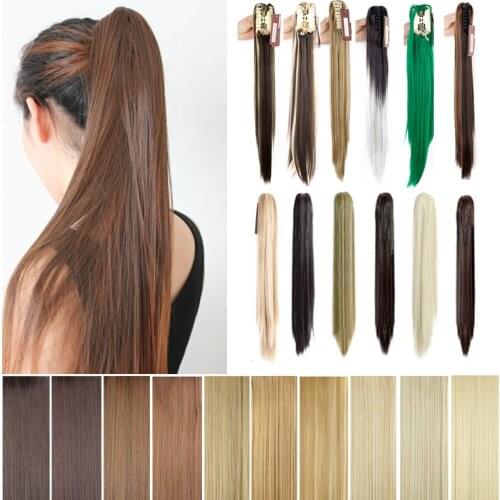 Ponytail Hair Extension Clip In Pony Tails Extensions Long Hairpiece 22'' Straight Hair Claw Ponytail Hair Extension for Women