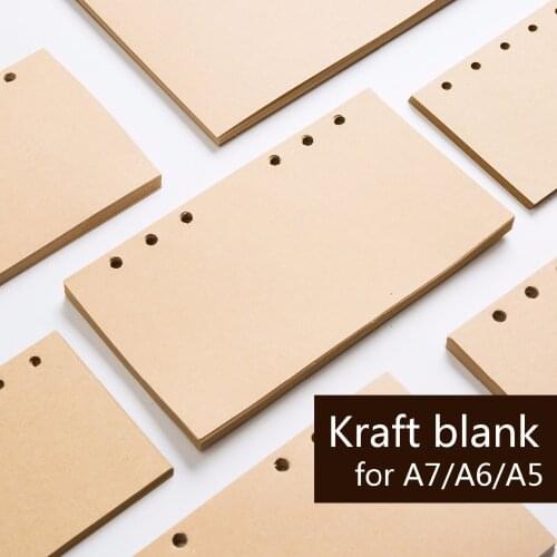3 Pcs/lot A5 A6 A7 Loose Leaf Notebooks Filler Papers 6 Holes Planner Filler kraft Papers Multi-functional Inner Pages