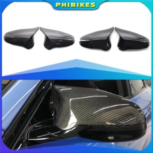 A Pair Carbon Fiber Car Door Rear View Side Mirror Cover Rearview Mirror Cap Replacement For BMW F80 M3 F82 M4 2015-2018