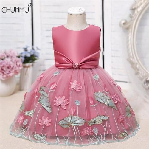 Infant Baby Girls Flower Dresses Christening Gowns Newborn Baby Baptism Clothes Princess Lace Tutu Birthday Custumes
