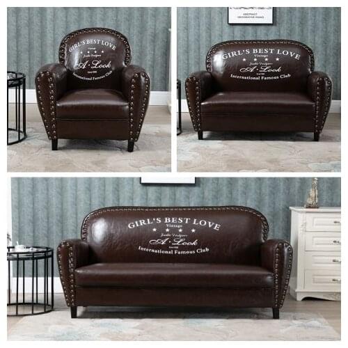 Chinafurniture American retro double bar cafe deck single triple leather sofa bedroom