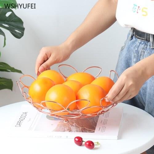 Direct marketing creative wrought iron fruit plate modern home living room dining room coffee table fruit bowl storage basket