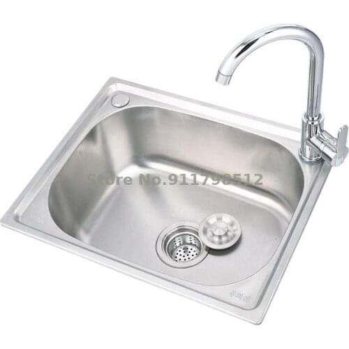 304 Stainless Steel Sink Single Bowl Kitchen Sink Sink Single Bowl Thickened Sink Large Single Bowl Set