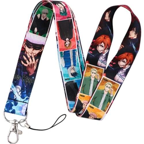 Jujutsu Kaisen Lanyard for Key Phone Cool Neck Strap Lanyard for Camera Whistle ID Badge Cute webbings ribbons Gifts