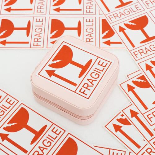 60pcs/lot Hazard Warning Sign Handle With Care Keep Express Label Fragile Warning Label Sticker Adhesive Fragile Parcel Labels