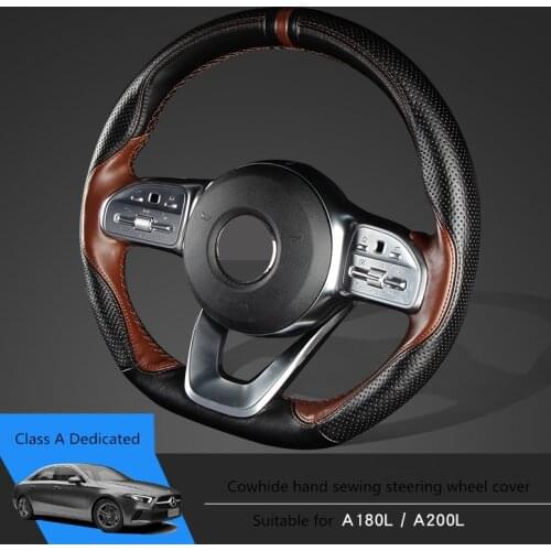 DIY Genuine leather Hand sewing Car Steering Wheel Cover For Mercedes-Benz S-Class W222 E-Class W213 C-Class W205 A-Class W177