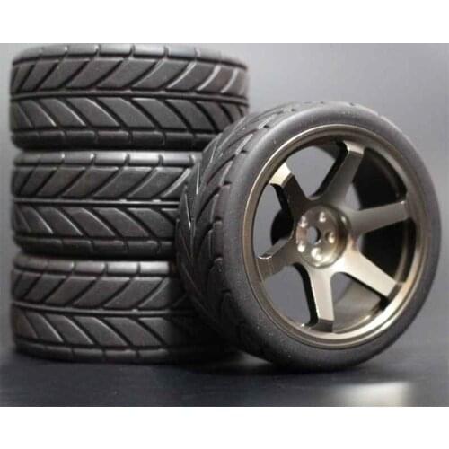 1Set 4Pcs HSP HPI Racing Tires Tyre Metal Wheel Rim 4Pcs For RC 1/10 On-Road Car HSP 94123/94103/94122 D4/D3 FW06 110