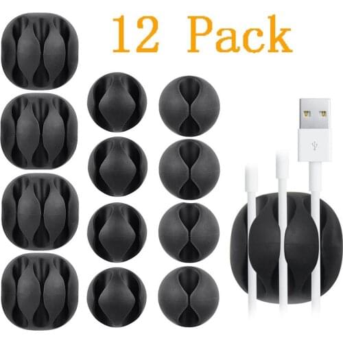 12 pcs Cable Clips Management System and Cable Organizer Solution for Home and Office