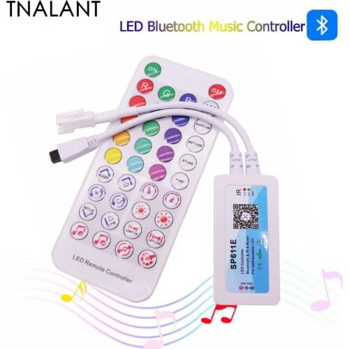 SP611E LED Bluetooth Music Smart Controller App IR38 Keys for WS2811WS2812 Addressable LED Light Strip DC5V-24V
