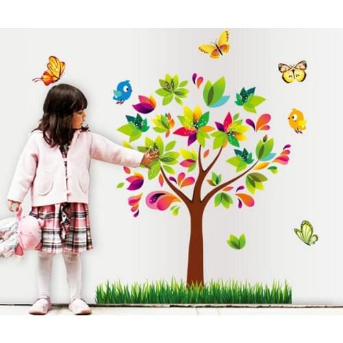 Tree Birds Vinyl Mural DIY Wall Sticker Home Decor Wall Decals For Kids Room Baby Nursery Room Decoration