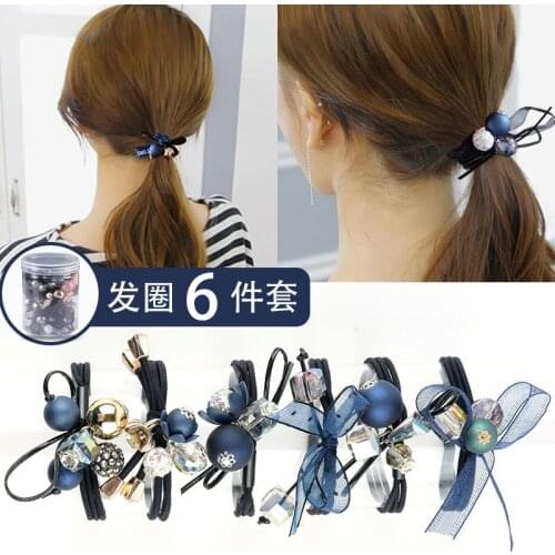 6PCS Women Elastic Hair Rubber Bands High Quality Girls Hair Bands Hair Scrunchies Gold Plated Hair Accessories Hair Gum/Tie