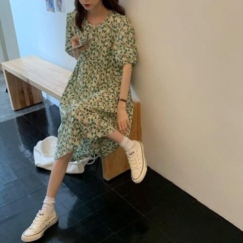 Dress Ladies Holiday Friends Vintage Floral Fashion Summer Preparation Girls Long Dress Casual Chic Womens Summer Clothes