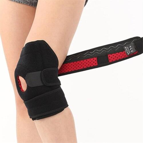 1 Piece Knee Pad Patella Protector with Brace Silicone Spring for Football Basketball Running and Sports Mountaineering Cycling