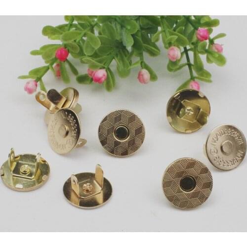 10 Set 18mm Gold Magnetic Snap Fasteners Clasps Buttons Handbag Purse Wallet Craft Bags Parts Accessories