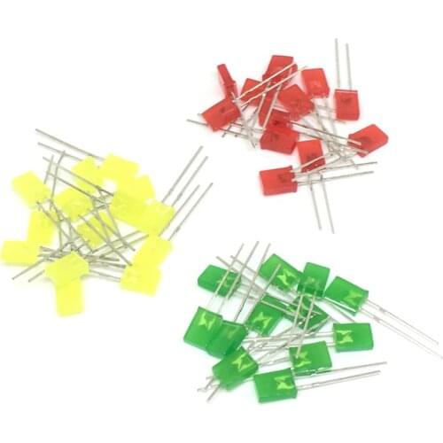 100pcs Red light-emitting diodes Red turn Red white blue green yellow 2*5*7 Square led