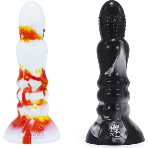2021 New Liquid Silicone Dildo Fantasy Colorful Penis Monster Beaded Realistic Skin Feeling Dildo Sex Shop G Spot Masturbate 18