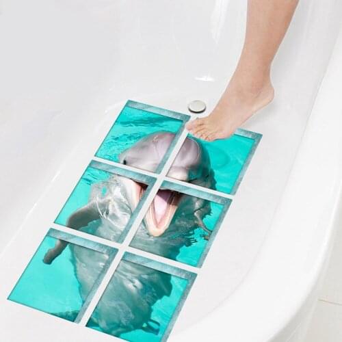 3D Fashion Stereo Blue Mosaic Wall Sticker Bathtub Sticker Anti-slip Mat Waterproof Safety Sticker Bathroom Practical Supplies