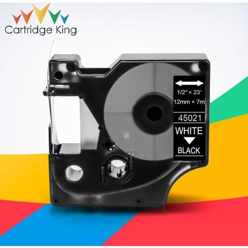 45021 White on Black 12mm Label Tape 45021 for DYMO D1 LabelManager 100 120P 150 160 200 210D 220P 260P 280 Rhino 5200 Printer