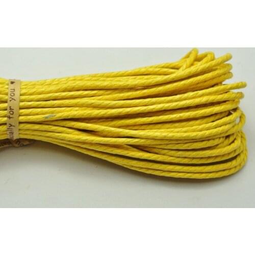 60 Meters Yellow Twisted Waxed Cotton Cord String Thread Line 2mm