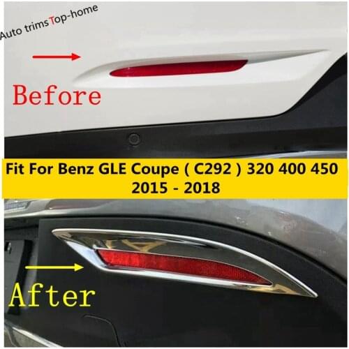 Yimaautotrims Chrome Rear Fog Light Lamp Cover Trim For Mercedes Benz GLE Coupe ( C292 ) 320 400 450 2015 - 2018 Exterior Kit